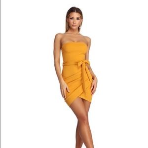 Boa Mini Mustard Yellow Dress